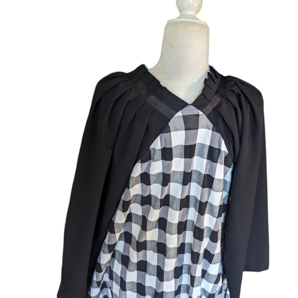 Witchy Cape buffalo check Sweeping ruffle neck grosgrain ribbon Fairy long cape - Picture 9 of 12